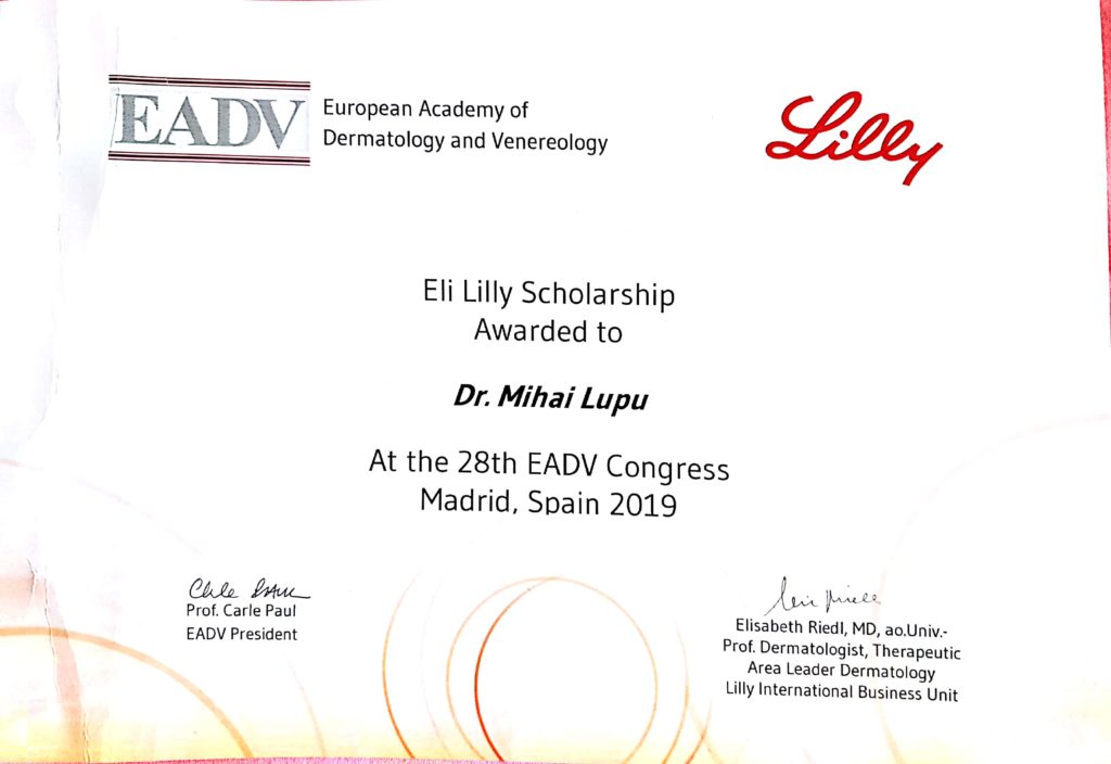 Eli Lilly EADV Congress Scholarship award 2019